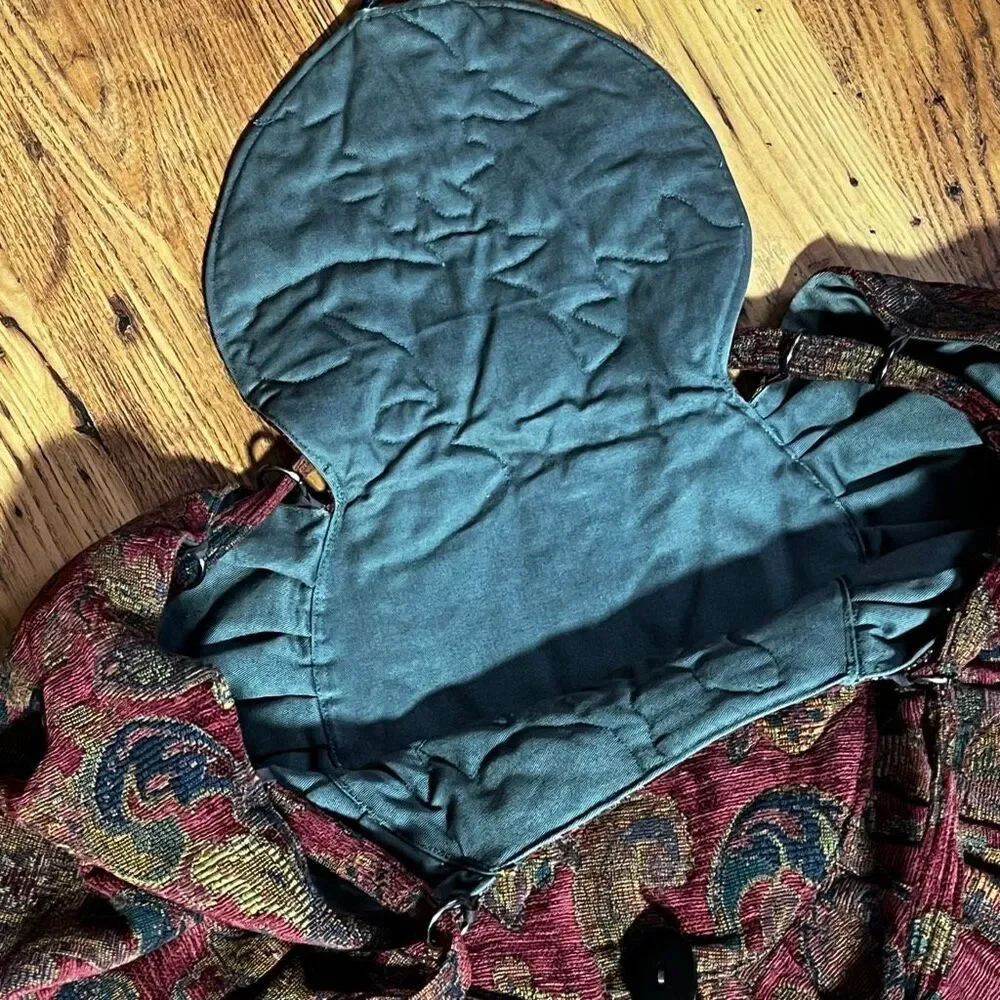 Vintage Tapestry Quilted Lined‎ Crossbody / Shoulder XL Boho Bag